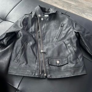 Zara, vegan leather boys jacket, warm interior shell, size 4/5, black